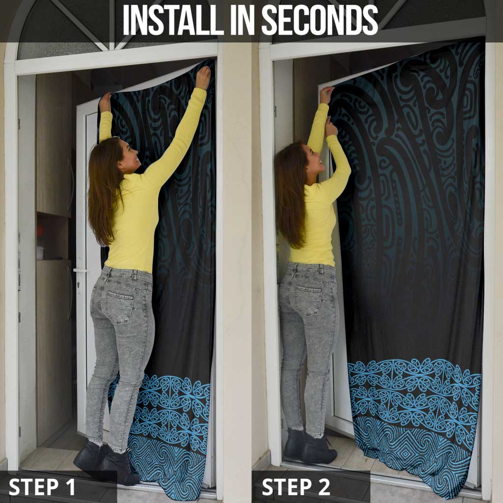 New Zealand Maori Kowhaiwhai Door Cover Kikorangi Maui and Mangopare - Polynesian Pride
