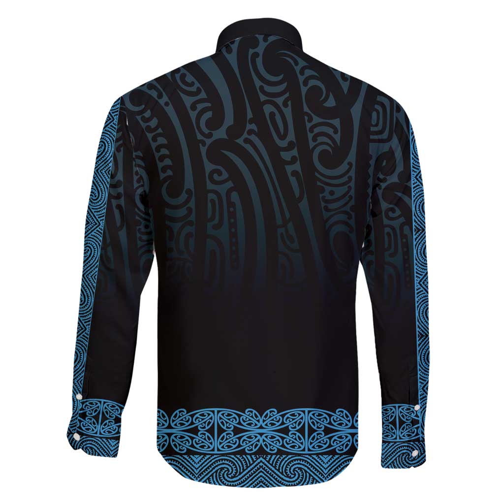 New Zealand Maori Kowhaiwhai Family Matching Long Sleeve Bodycon Dress and Hawaiian Shirt Kikorangi Maui and Mangopare