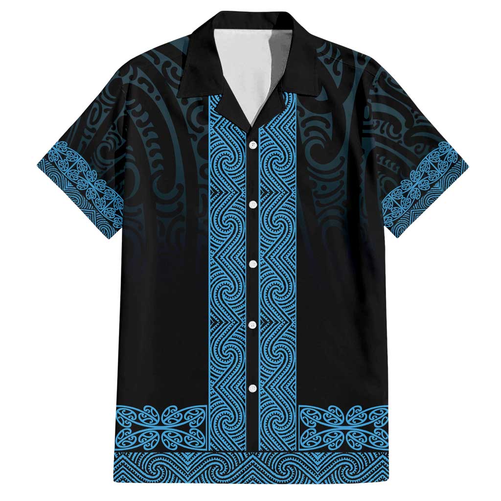 New Zealand Maori Kowhaiwhai Family Matching Off Shoulder Short Dress and Hawaiian Shirt Kikorangi Maui and Mangopare