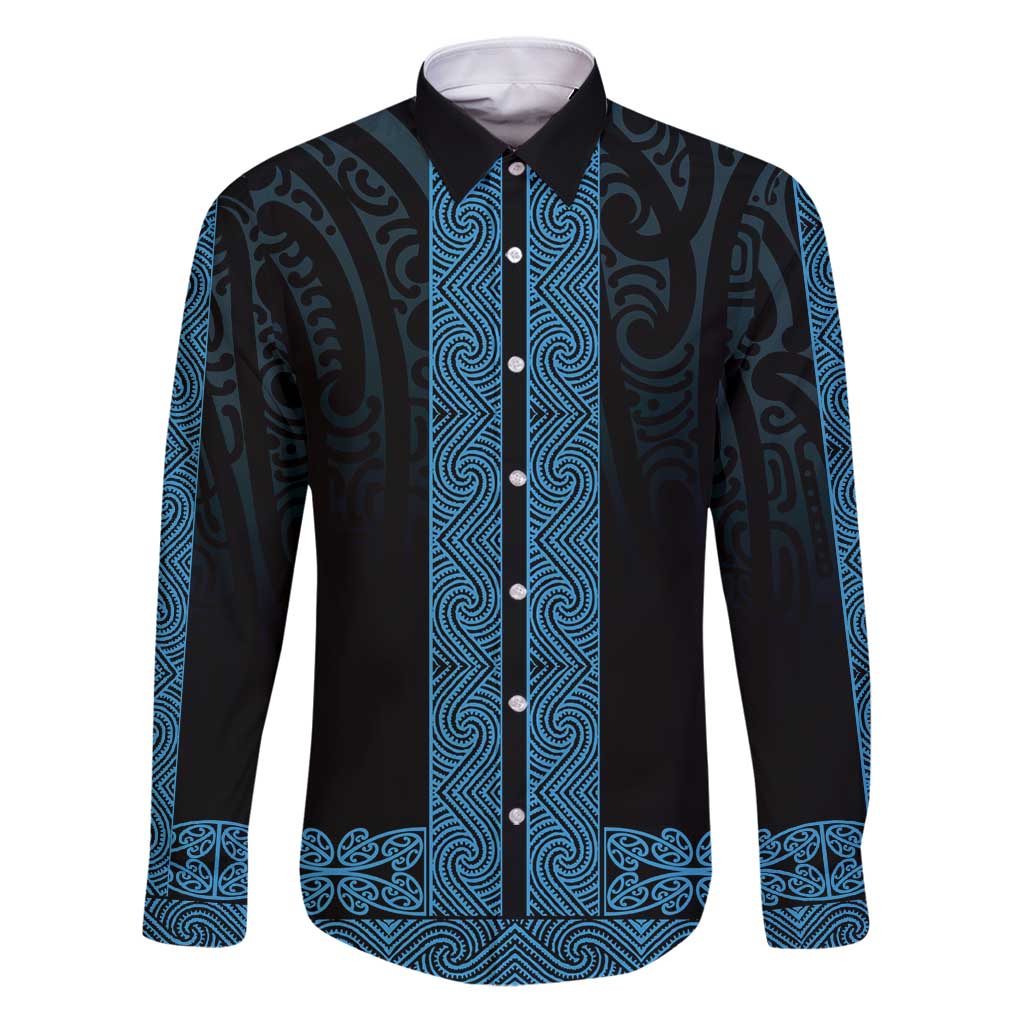 New Zealand Maori Kowhaiwhai Family Matching Puletasi and Hawaiian Shirt Kikorangi Maui and Mangopare