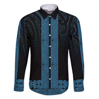 New Zealand Maori Kowhaiwhai Family Matching Short Sleeve Bodycon Dress and Hawaiian Shirt Kikorangi Maui and Mangopare