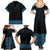 New Zealand Maori Kowhaiwhai Family Matching Summer Maxi Dress and Hawaiian Shirt Kikorangi Maui and Mangopare