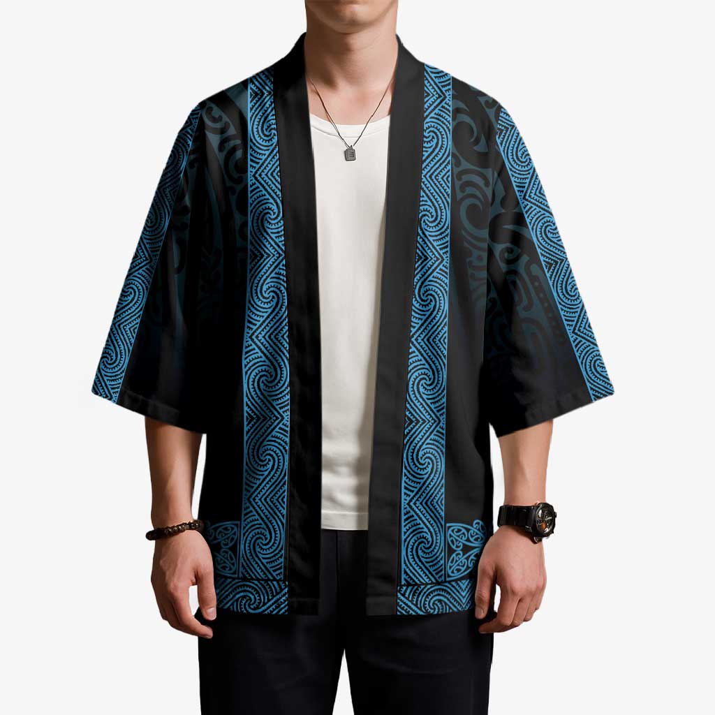 New Zealand Maori Kowhaiwhai Kimono Kikorangi Maui and Mangopare - Polynesian Pride