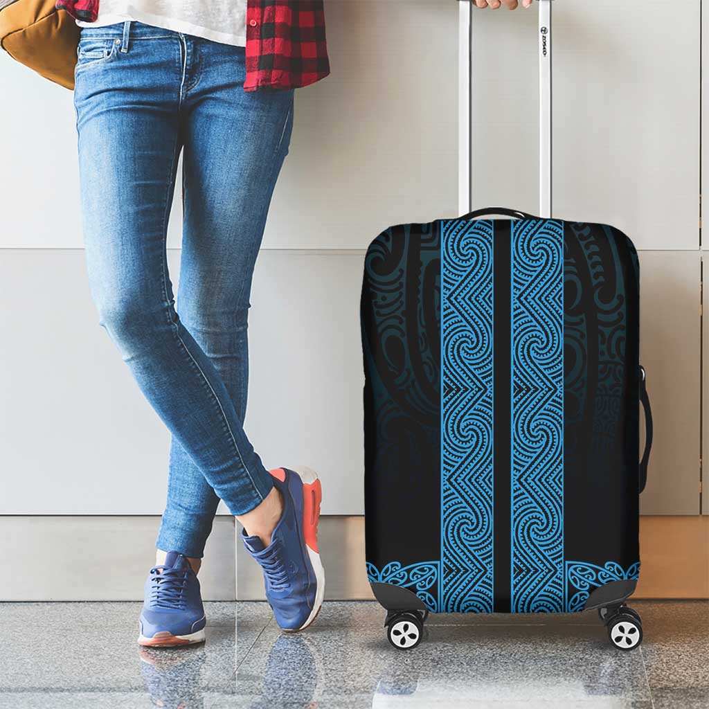 New Zealand Maori Kowhaiwhai Luggage Cover Kikorangi Maui and Mangopare