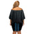 New Zealand Maori Kowhaiwhai Off Shoulder Short Dress Kikorangi Maui and Mangopare