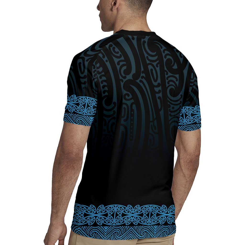 New Zealand Maori Kowhaiwhai Rugby Jersey Kikorangi Maui and Mangopare