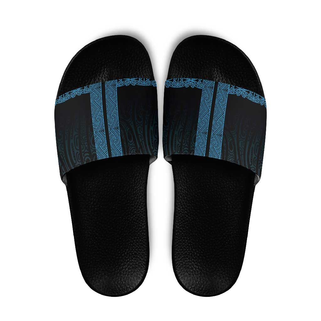 New Zealand Maori Kowhaiwhai Slide Sandals Kikorangi Maui and Mangopare - Polynesian Pride