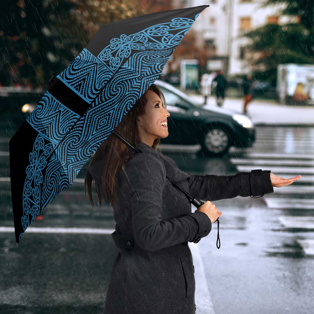 New Zealand Maori Kowhaiwhai Umbrella Kikorangi Maui and Mangopare - Polynesian Pride
