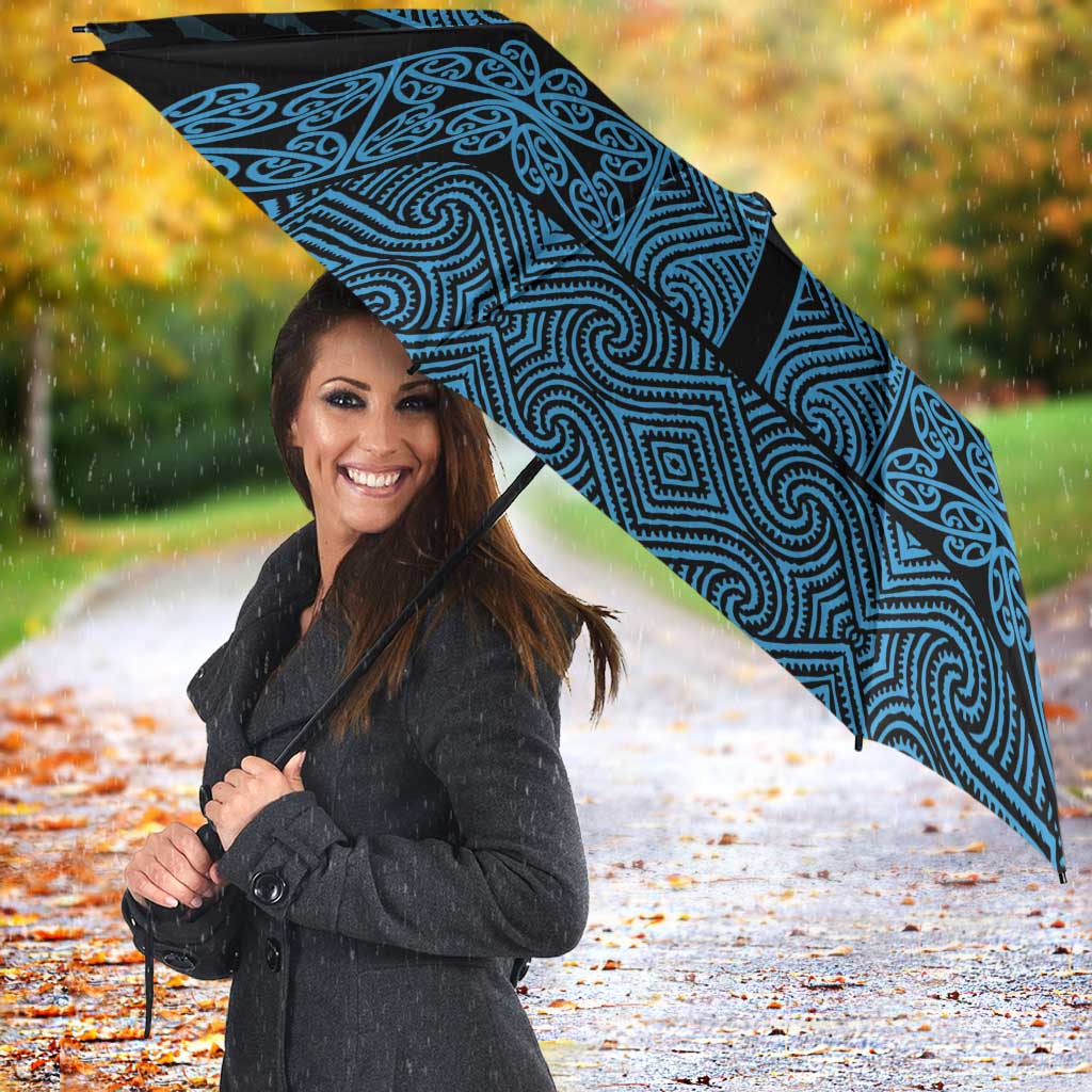 New Zealand Maori Kowhaiwhai Umbrella Kikorangi Maui and Mangopare - Polynesian Pride