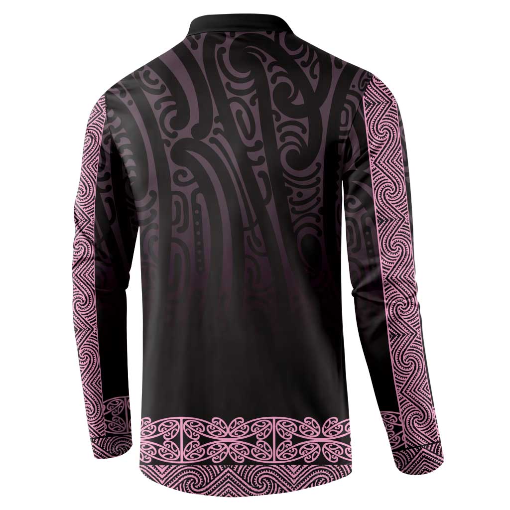 New Zealand Maori Kowhaiwhai Button Sweatshirt Mawhero Maui and Mangopare