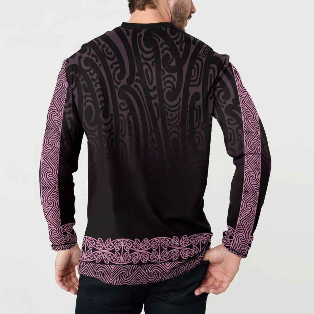 New Zealand Maori Kowhaiwhai Button Sweatshirt Mawhero Maui and Mangopare