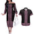 New Zealand Maori Kowhaiwhai Couples Matching Off The Shoulder Long Sleeve Dress and Hawaiian Shirt Mawhero Maui and Mangopare