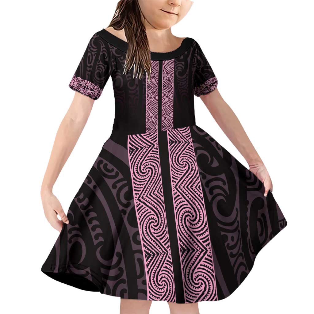 New Zealand Maori Kowhaiwhai Family Matching Off Shoulder Short Dress and Hawaiian Shirt Mawhero Maui and Mangopare