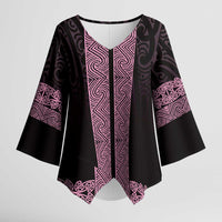 New Zealand Maori Kowhaiwhai Kimono Sleeve Blouse Mawhero Maui and Mangopare - Polynesian Pride
