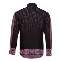 New Zealand Maori Kowhaiwhai Long Sleeve Button Shirt Mawhero Maui and Mangopare