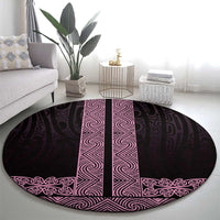 New Zealand Maori Kowhaiwhai Round Carpet Mawhero Maui and Mangopare
