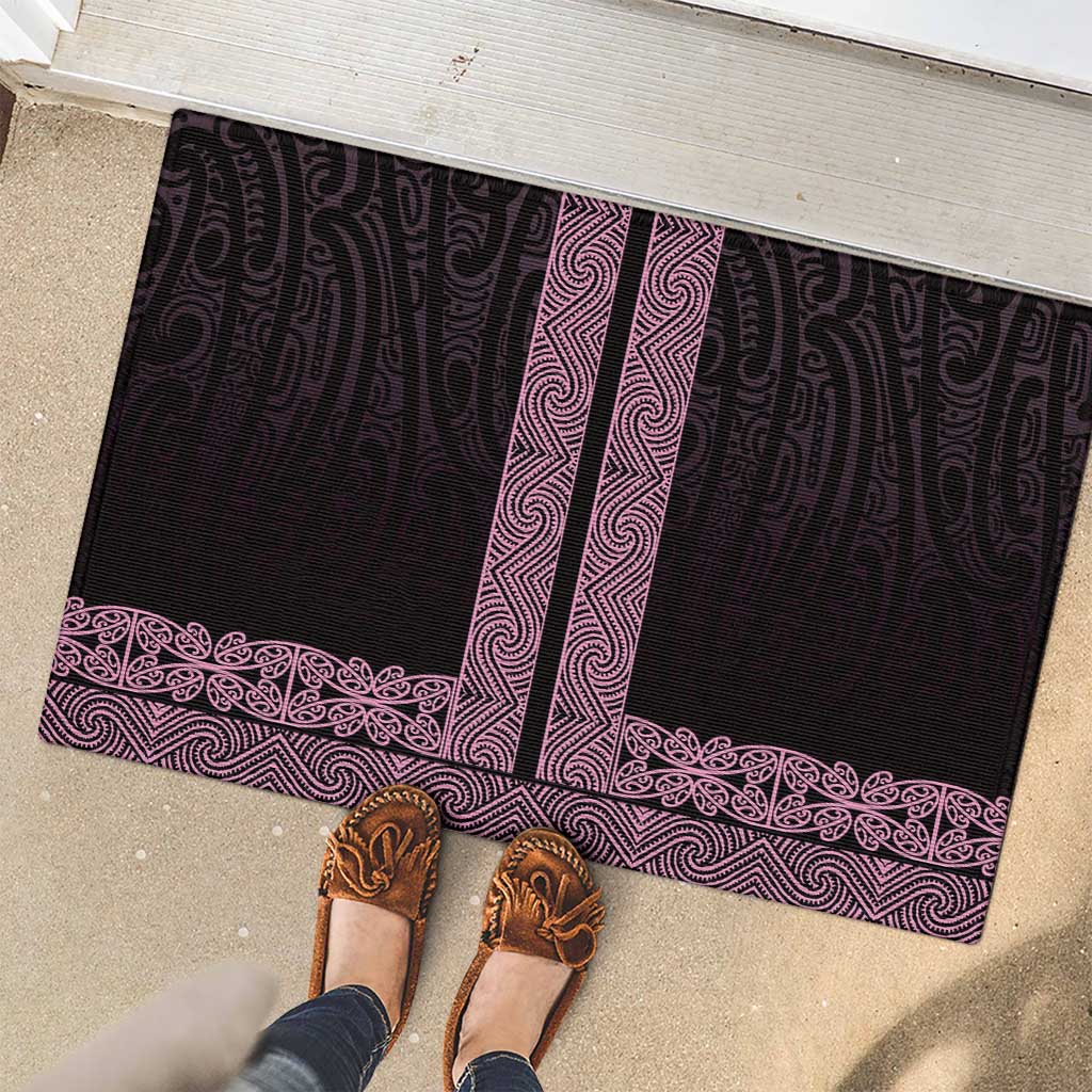 New Zealand Maori Kowhaiwhai Rubber Doormat Mawhero Maui and Mangopare