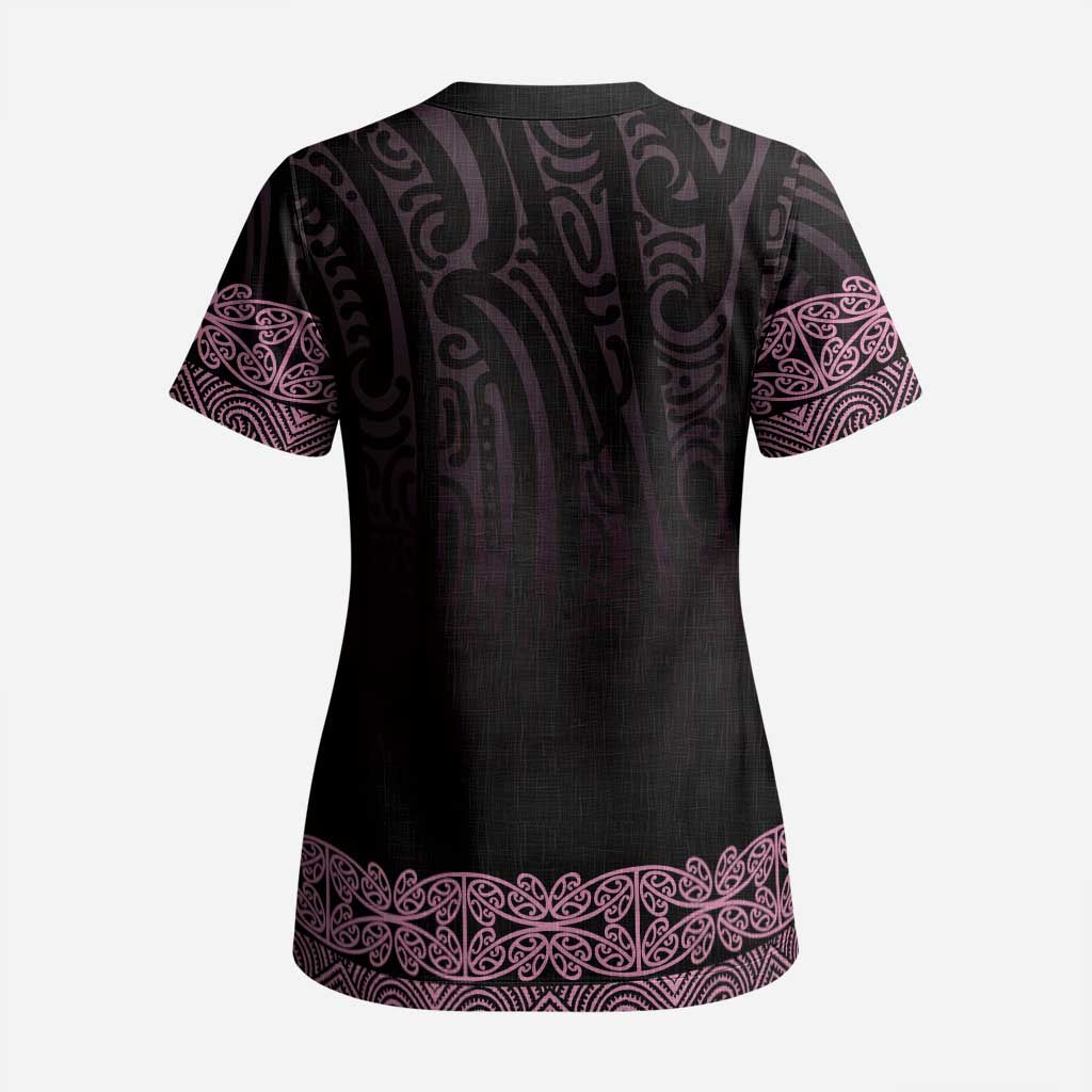 New Zealand Maori Kowhaiwhai Scrub Top Mawhero Maui and Mangopare - Polynesian Pride