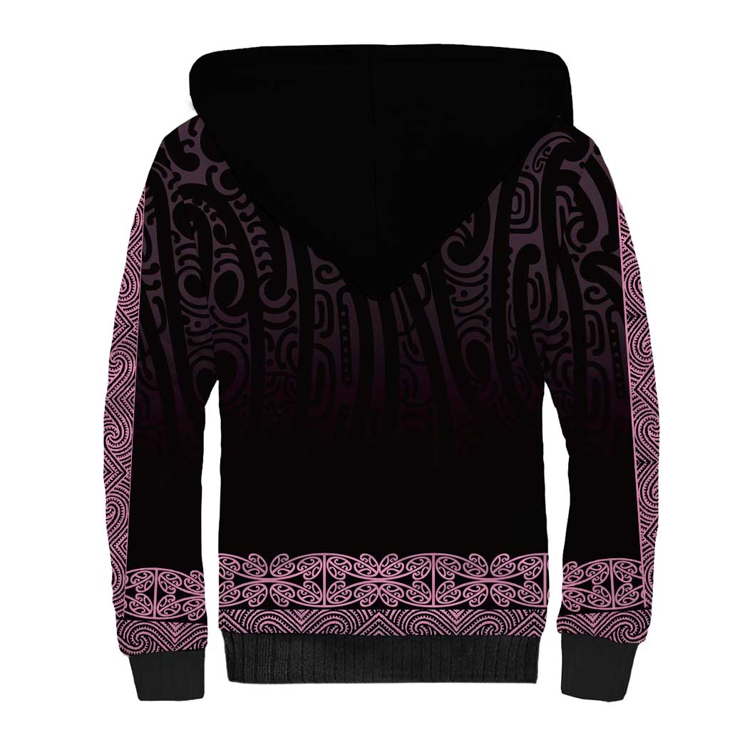 New Zealand Maori Kowhaiwhai Sherpa Hoodie Mawhero Maui and Mangopare