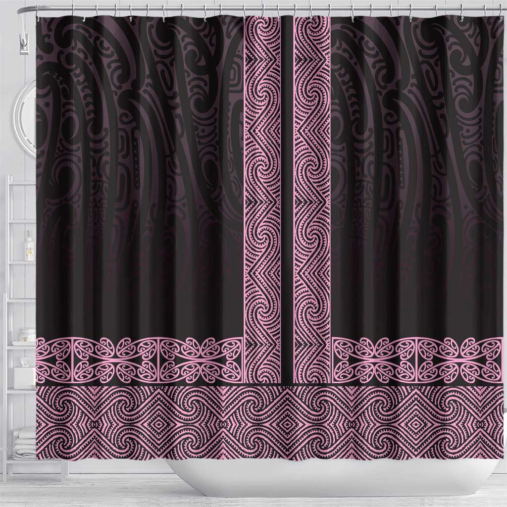 New Zealand Maori Kowhaiwhai Shower Curtain Mawhero Maui and Mangopare