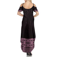 New Zealand Maori Kowhaiwhai Summer Maxi Dress Mawhero Maui and Mangopare