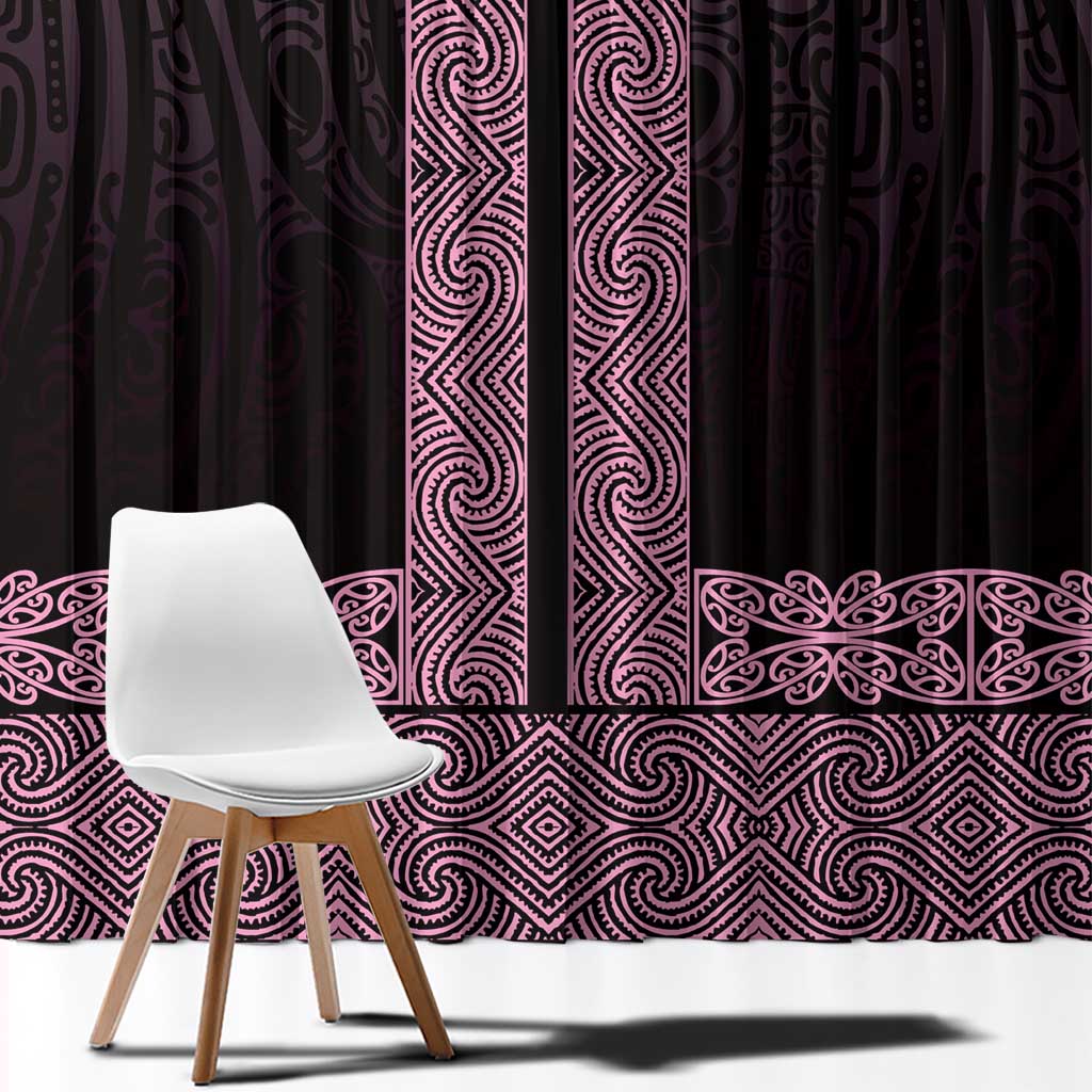New Zealand Maori Kowhaiwhai Window Curtain Mawhero Maui and Mangopare