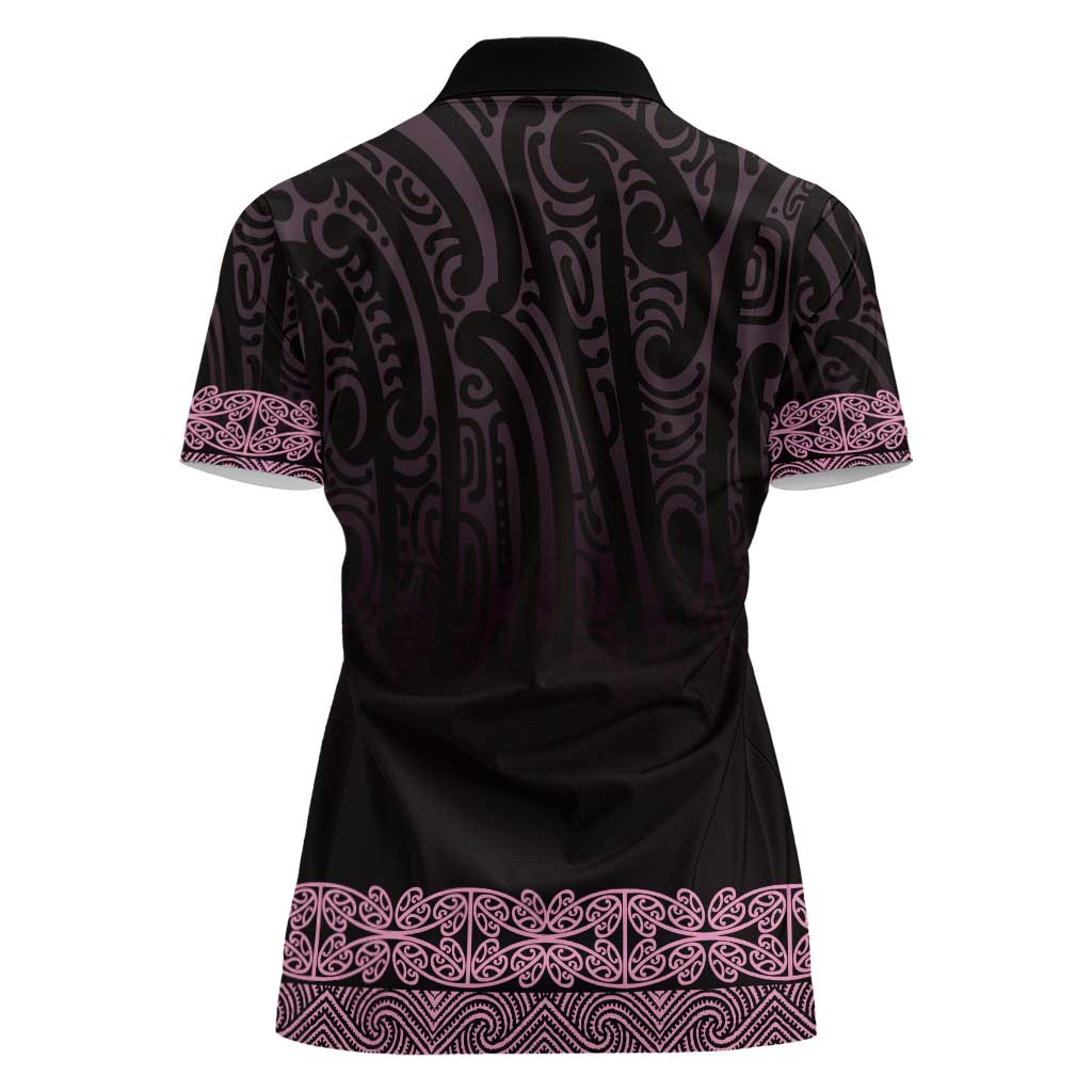 New Zealand Maori Kowhaiwhai Women Polo Shirt Mawhero Maui and Mangopare