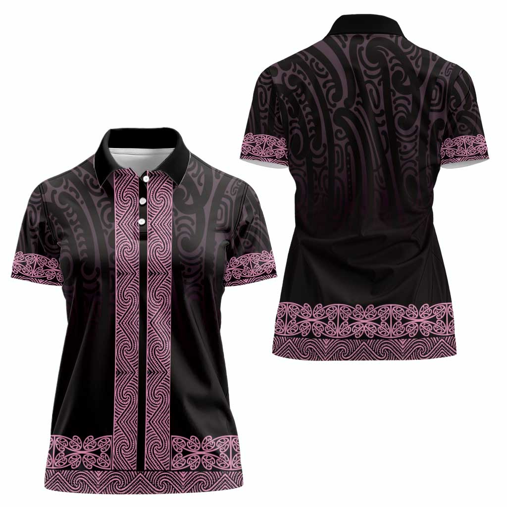 New Zealand Maori Kowhaiwhai Women Polo Shirt Mawhero Maui and Mangopare