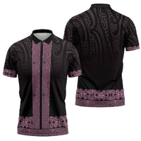 New Zealand Maori Kowhaiwhai Zipper Polo Shirt Mawhero Maui and Mangopare - Polynesian Pride