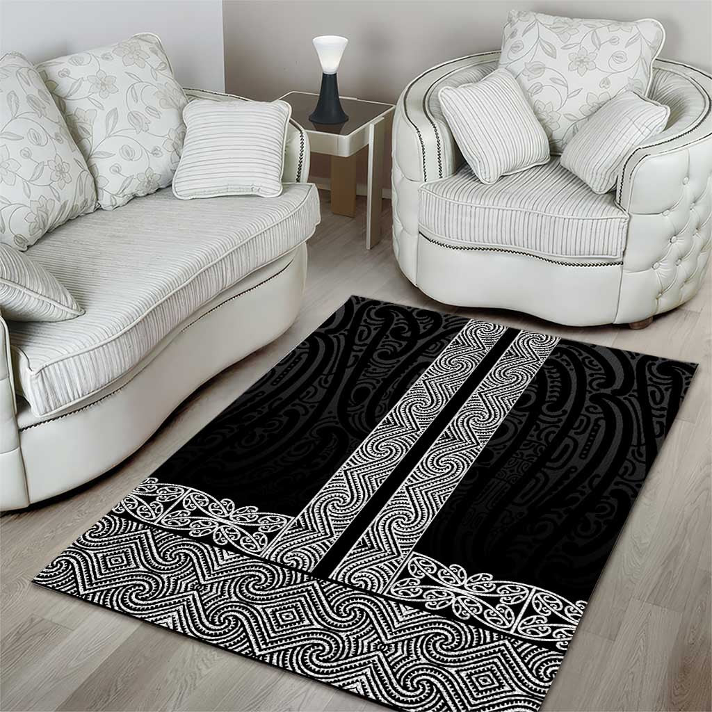 New Zealand Maori Kowhaiwhai Area Rug Pango Maui and Mangopare