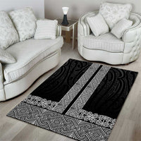 New Zealand Maori Kowhaiwhai Area Rug Pango Maui and Mangopare