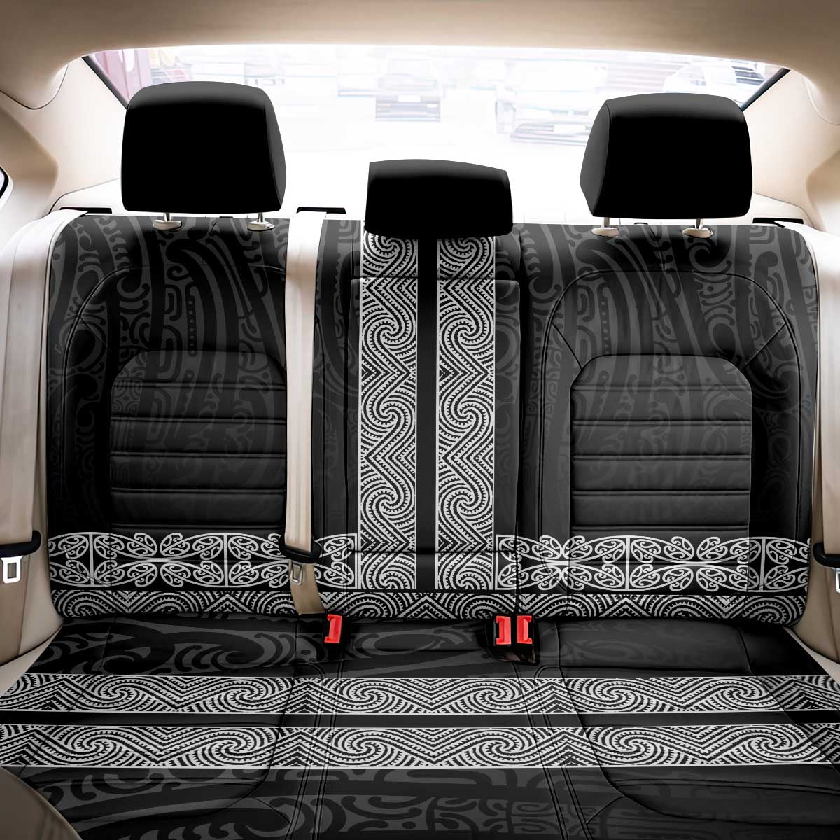 New Zealand Maori Kowhaiwhai Back Car Seat Cover Pango Maui and Mangopare