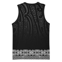New Zealand Maori Kowhaiwhai Basketball Jersey Pango Maui and Mangopare - Polynesian Pride
