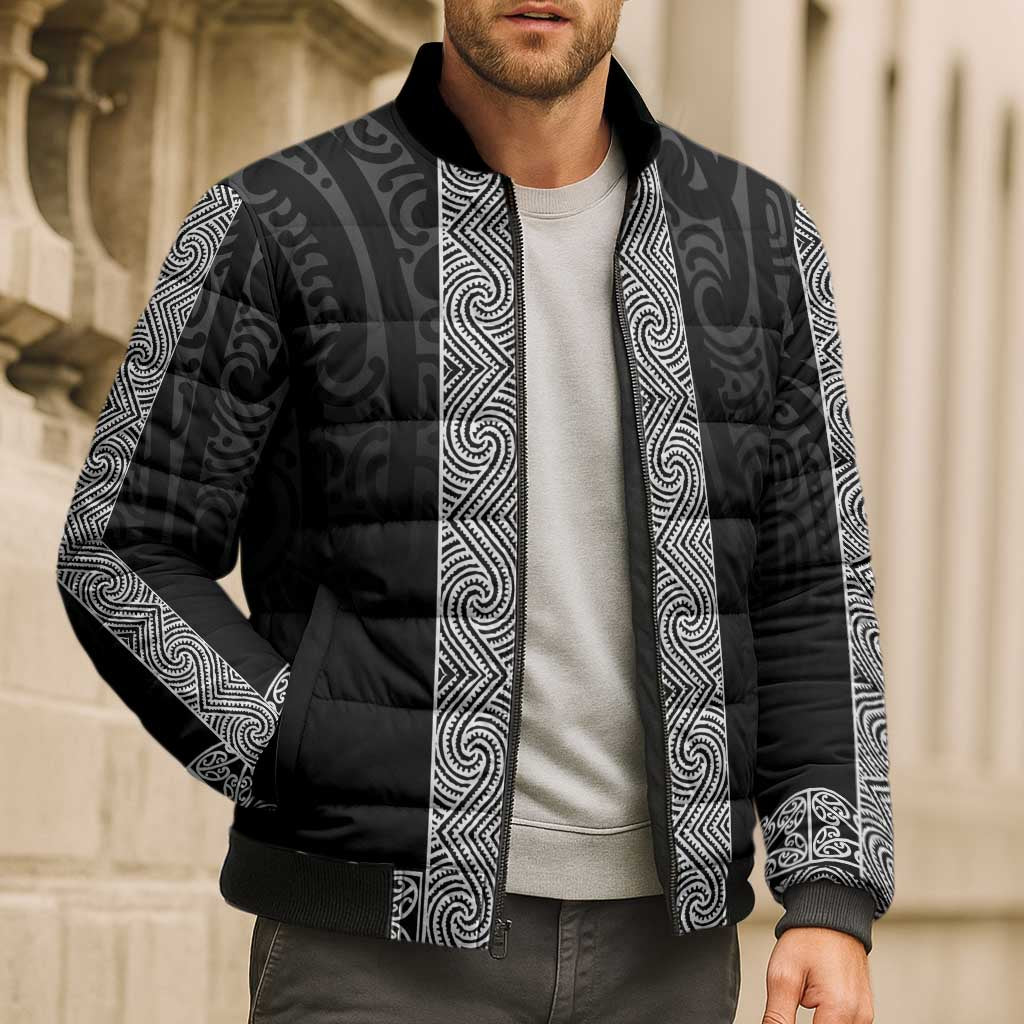 New Zealand Maori Kowhaiwhai Bomber Puffer Jacket Pango Maui and Mangopare - Polynesian Pride