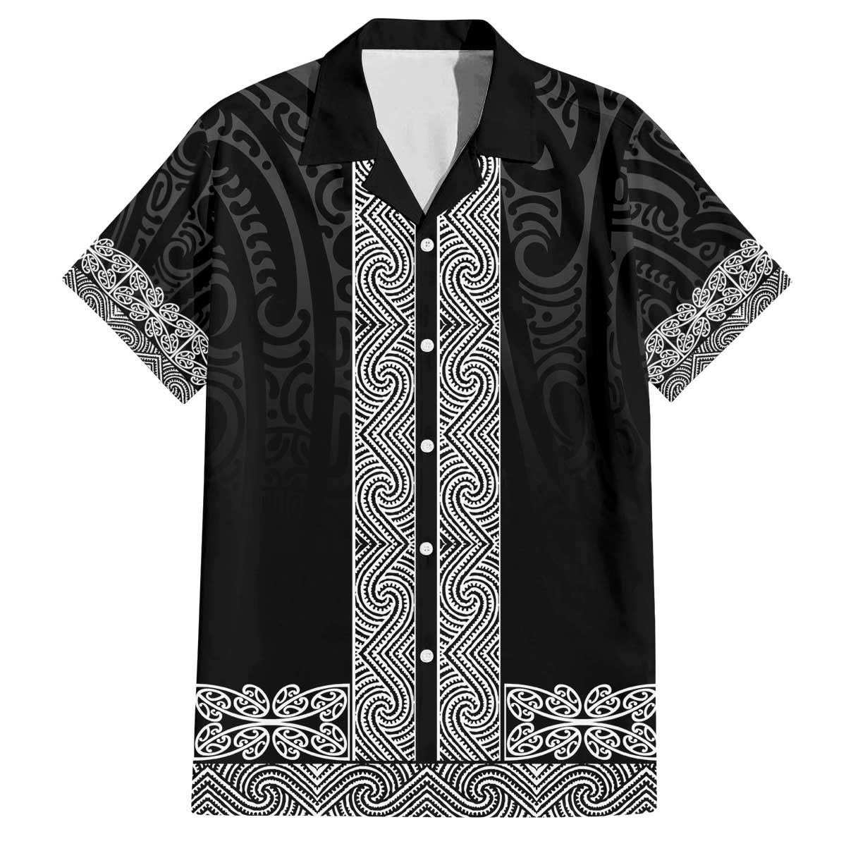 New Zealand Maori Kowhaiwhai Family Matching Off The Shoulder Long Sleeve Dress and Hawaiian Shirt Pango Maui and Mangopare