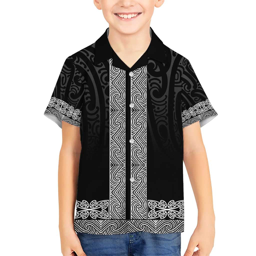 New Zealand Maori Kowhaiwhai Family Matching Short Sleeve Bodycon Dress and Hawaiian Shirt Pango Maui and Mangopare