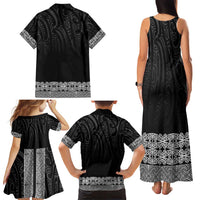 New Zealand Maori Kowhaiwhai Family Matching Tank Maxi Dress and Hawaiian Shirt Pango Maui and Mangopare