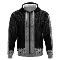 New Zealand Maori Kowhaiwhai Hoodie Pango Maui and Mangopare