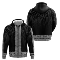 New Zealand Maori Kowhaiwhai Hoodie Pango Maui and Mangopare