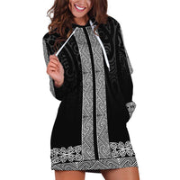 New Zealand Maori Kowhaiwhai Hoodie Dress Pango Maui and Mangopare