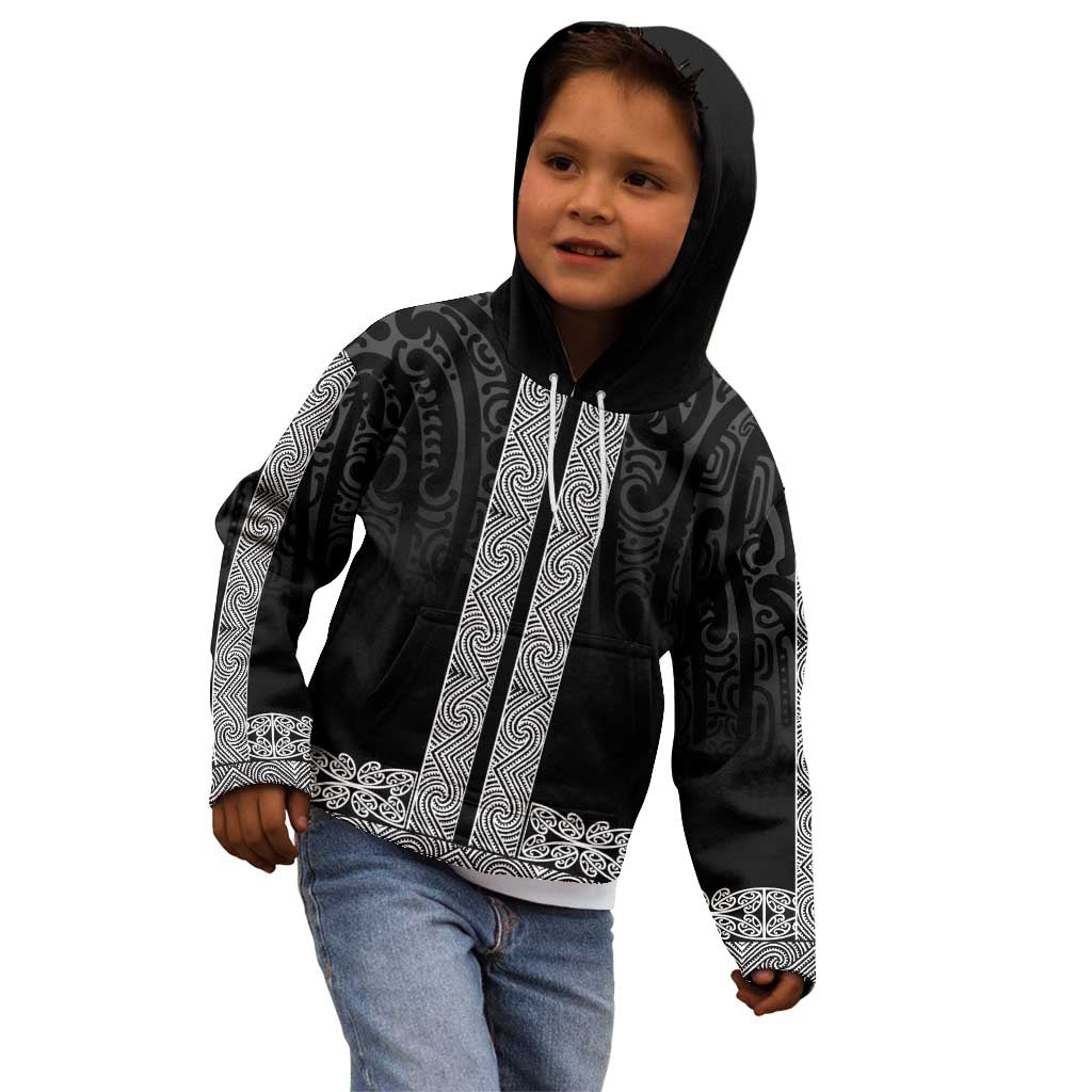 New Zealand Maori Kowhaiwhai Kid Hoodie Pango Maui and Mangopare