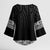 New Zealand Maori Kowhaiwhai Kimono Sleeve Blouse Pango Maui and Mangopare - Polynesian Pride