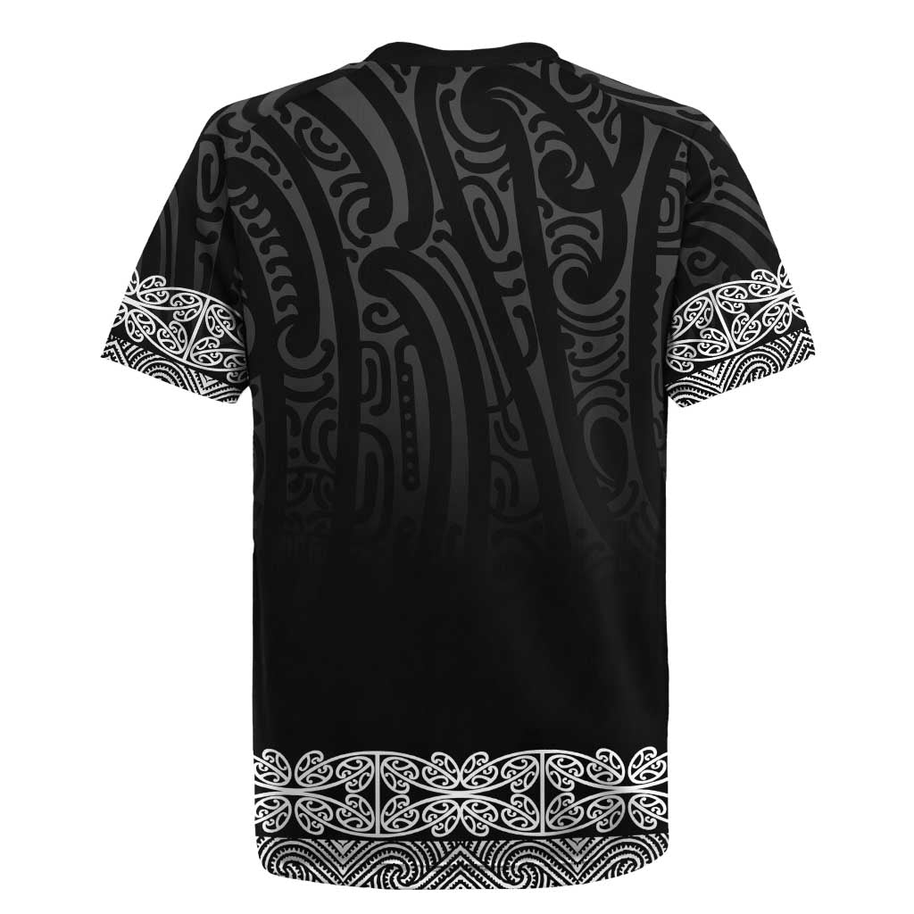New Zealand Maori Kowhaiwhai Rugby Jersey Pango Maui and Mangopare