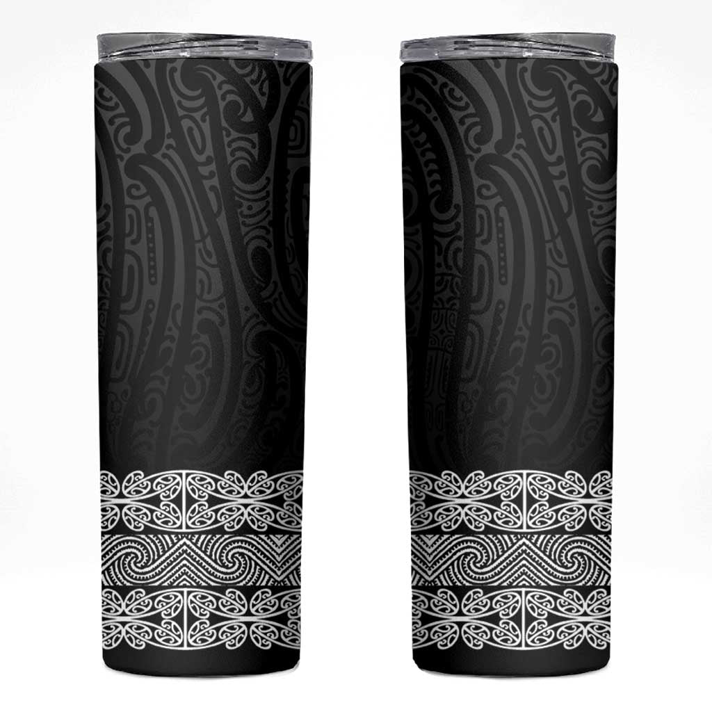 New Zealand Maori Kowhaiwhai Skinny Tumbler Pango Maui and Mangopare