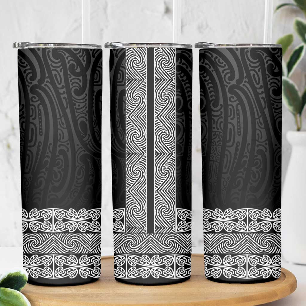 New Zealand Maori Kowhaiwhai Skinny Tumbler Pango Maui and Mangopare