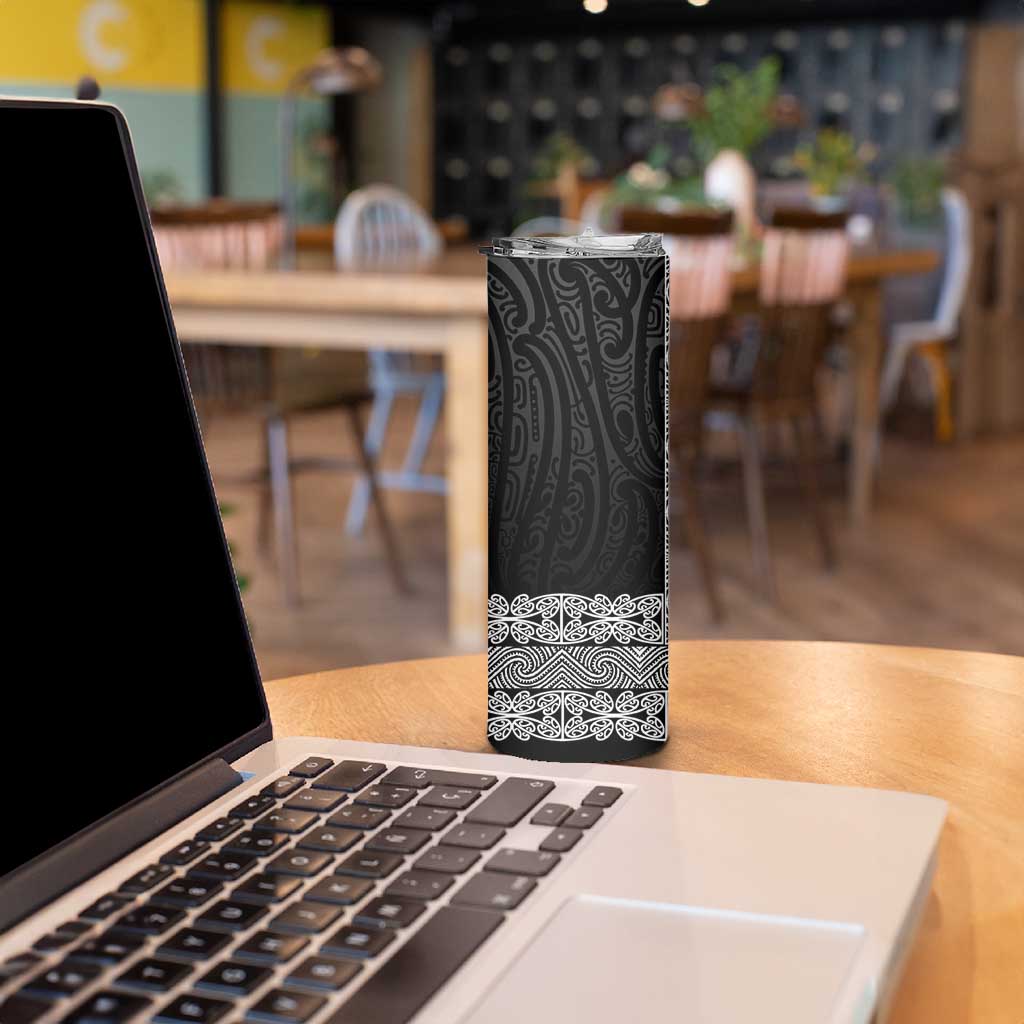 New Zealand Maori Kowhaiwhai Skinny Tumbler Pango Maui and Mangopare