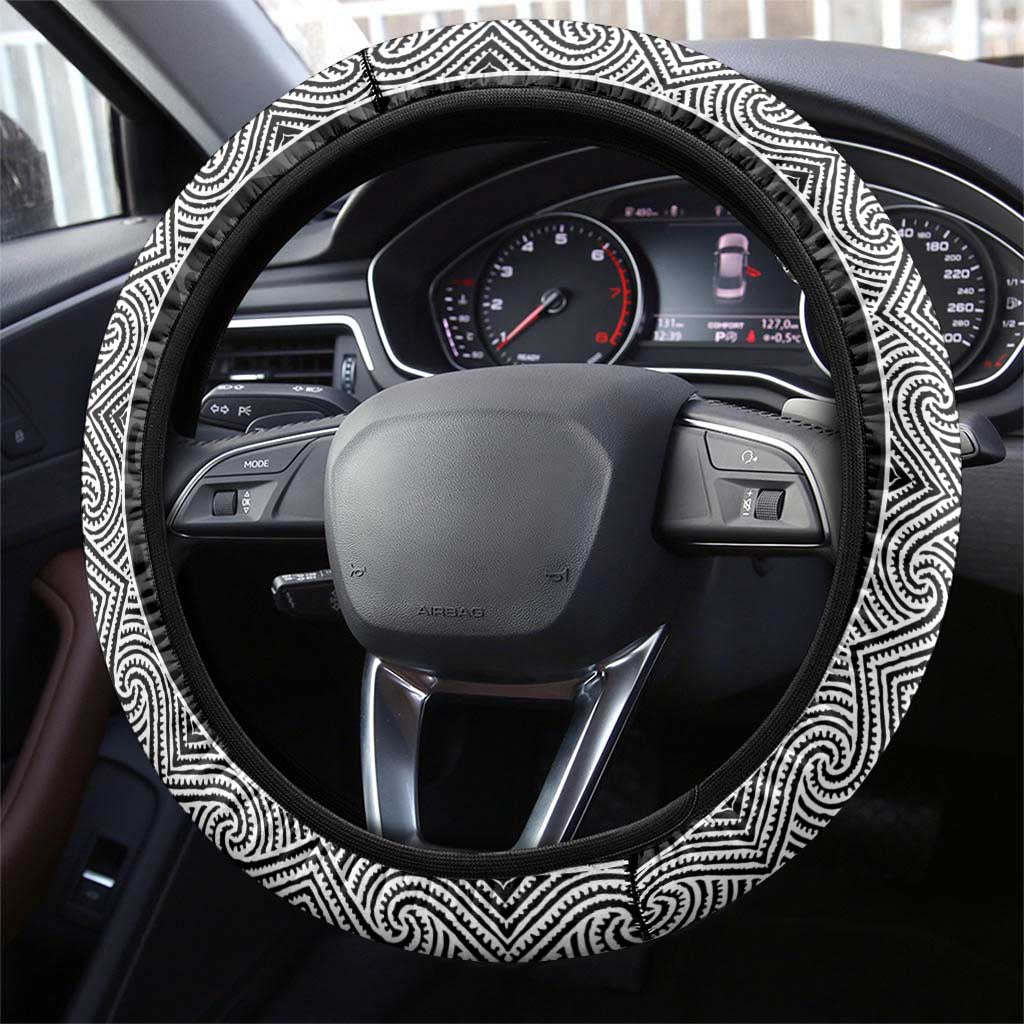 New Zealand Maori Kowhaiwhai Steering Wheel Cover Pango Maui and Mangopare