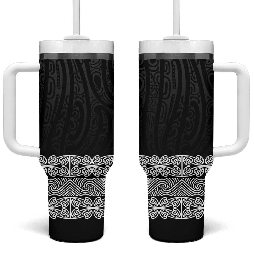 New Zealand Maori Kowhaiwhai Tumbler With Handle Pango Maui and Mangopare