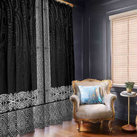 New Zealand Maori Kowhaiwhai Window Curtain Pango Maui and Mangopare