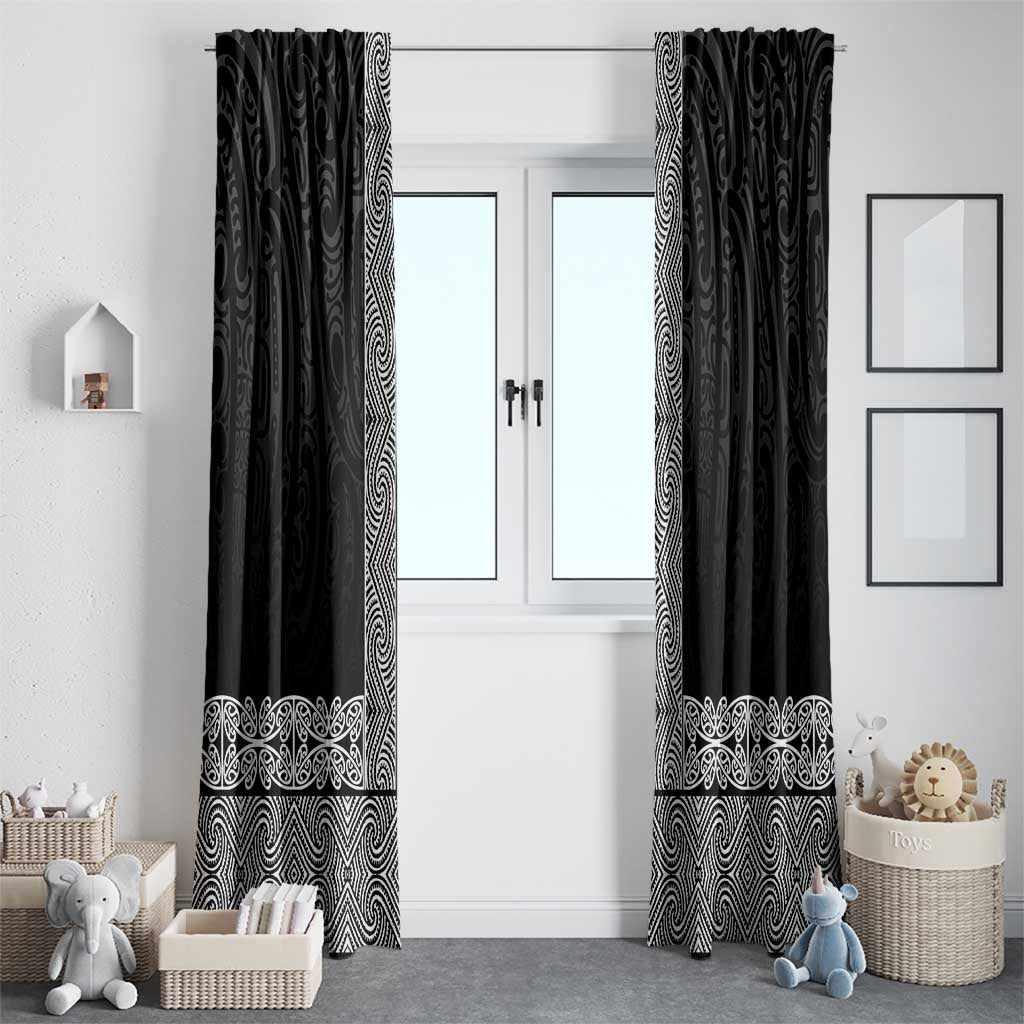New Zealand Maori Kowhaiwhai Window Curtain Pango Maui and Mangopare
